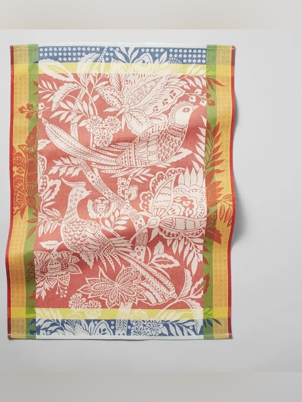Sur La Table Birds of Paradise cotton Kitchen dish Towel in red vibrant tropical